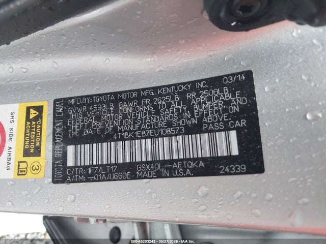 4T1BK1EB7EU106573 Toyota Avalon Xle Touring