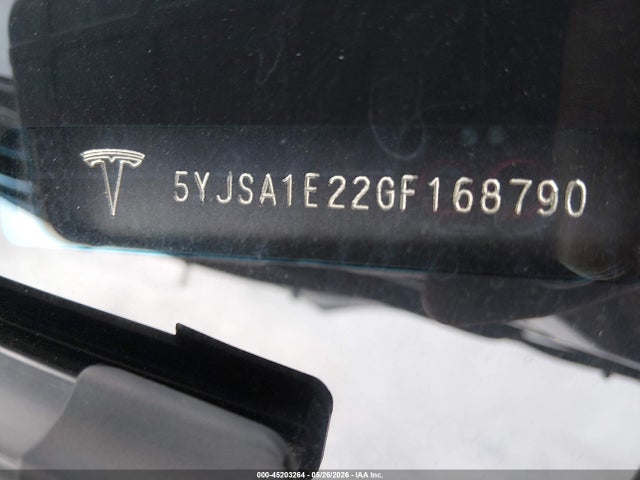 45203264 :رقم المزاد ، 5YJSA1E22GF168790 vin ، 2016 Tesla Model S 60d/70d/75d/85d/90d مزاد بيع