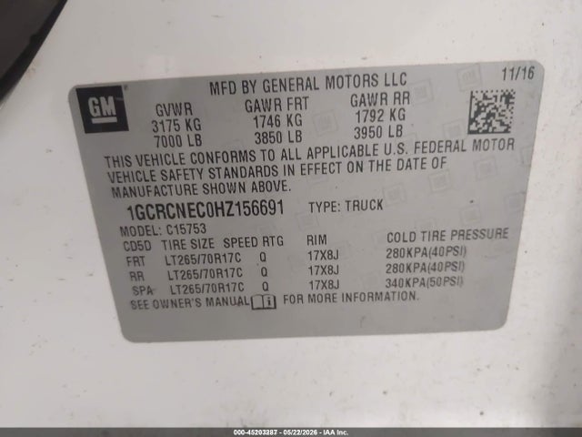 Chevrolet Silverado 1500 Wt 2017 1GCRCNEC0HZ156691 Image 9