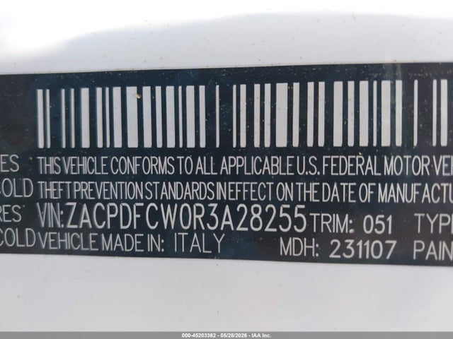 45203362 :رقم المزاد ، ZACPDFCW0R3A28255 vin ، 2024 Dodge Hornet R/t Eawd مزاد بيع