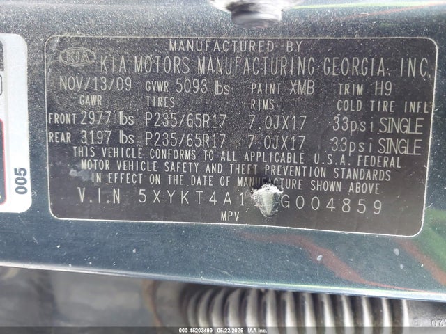 45203499 :رقم المزاد ، 5XYKT4A11BG004859 vin ، 2011 Kia Sorento Lx مزاد بيع