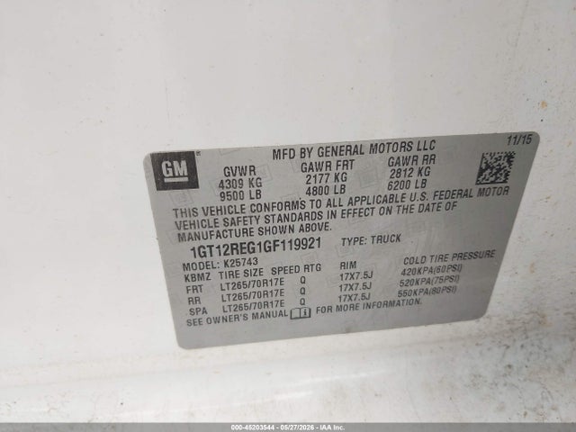 GMC SIERRA 2500HD 2016 1GT12REG1GF119921 Image 9