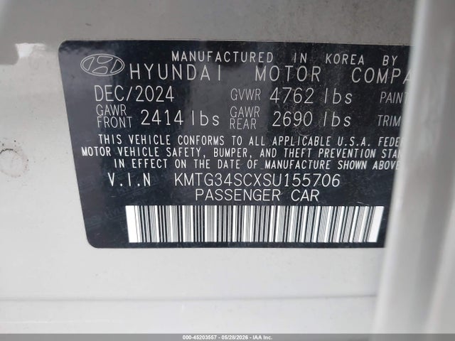 Продаж на аукціоні авто 2025 Genesis G70 2.5t Rwd, vin: KMTG34SCXSU155706, номер лоту: 45203557