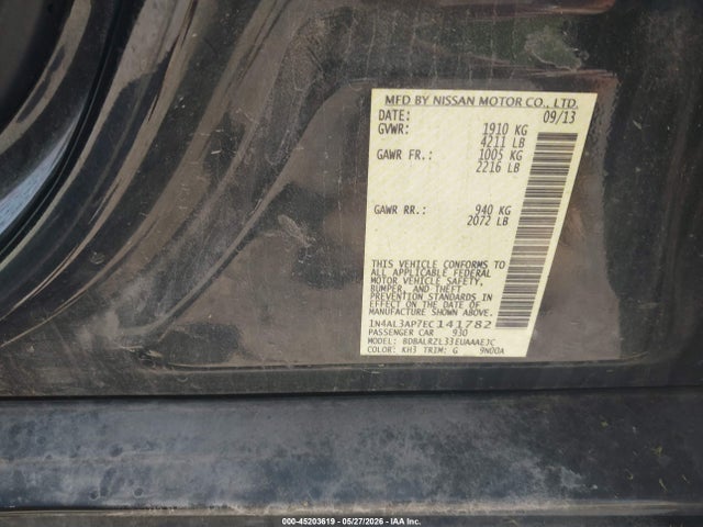 Продажа на аукционе авто 2014 Nissan Altima 2.5 S, vin: 1N4AL3AP7EC141782, номер лота: 45203619