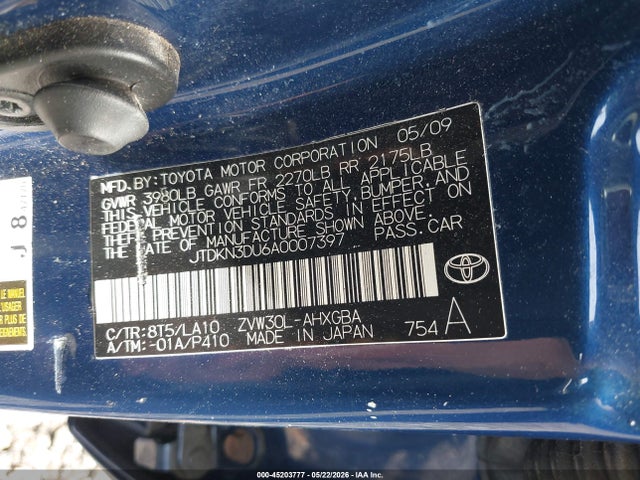 Продаж на аукціоні авто 2010 Toyota Prius Iv, vin: JTDKN3DU6A0007397, номер лоту: 45203777
