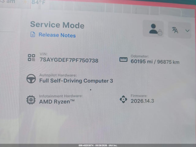 Aukcja sprzedaży 2023 Tesla Model Y Performance Dual Motor All-wheel Drive, vin: 7SAYGDEF7PF750738, numer aukcji: 45203874