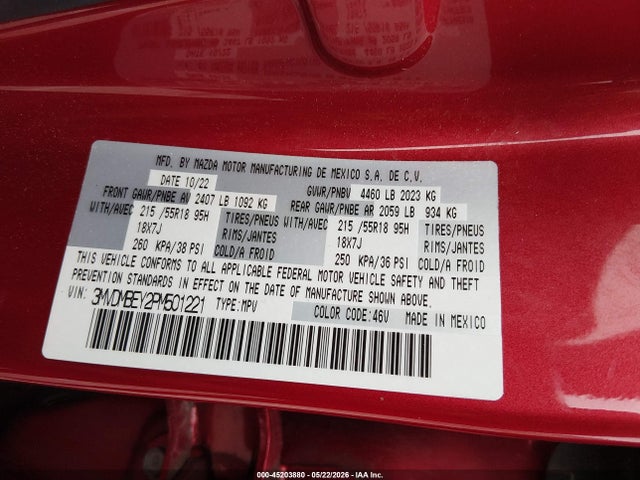 Aukcja sprzedaży 2023 Mazda Cx-30 2.5 Turbo Premium Plus, vin: 3MVDMBEY2PM501221, numer aukcji: 45203880