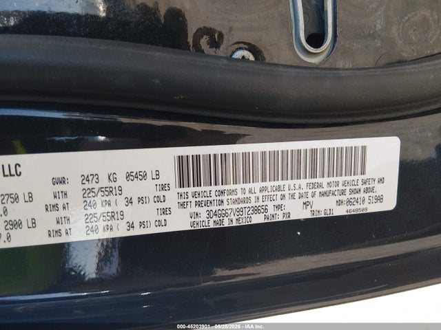 Продажа на аукционе авто 2009 Dodge Journey R/t, vin: 3D4GG67V99T238656, номер лота: 45203901