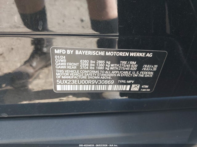 Aukcja sprzedaży 2024 Bmw X5 Xdrive40i, vin: 5UX23EU00R9V30869, numer aukcji: 45204039