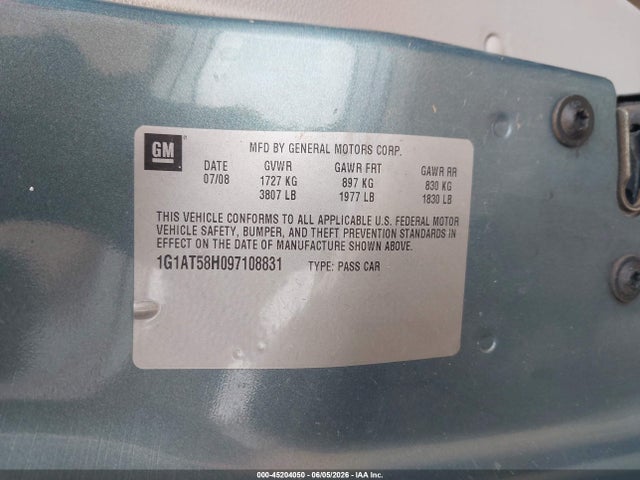 Продажа на аукционе авто 2009 Chevrolet Cobalt Lt, vin: 1G1AT58H097108831, номер лота: 45204050