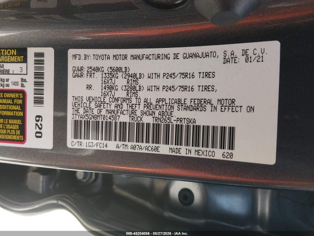 Toyota Tacoma Sr5 2021 3TYAX5GN8MT014587 Image 9