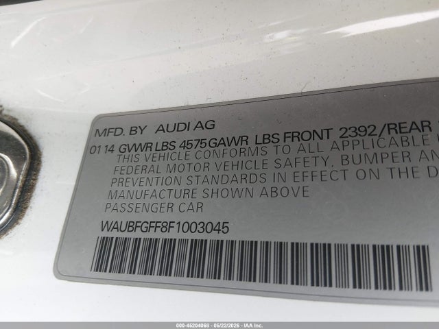 Aukcja sprzedaży 2015 Audi A3 2.0t Premium, vin: WAUBFGFF8F1003045, numer aukcji: 45204068
