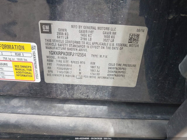 GMC Acadia Sle-2 2015 1GKKRPKD0FJ112554 Image 9
