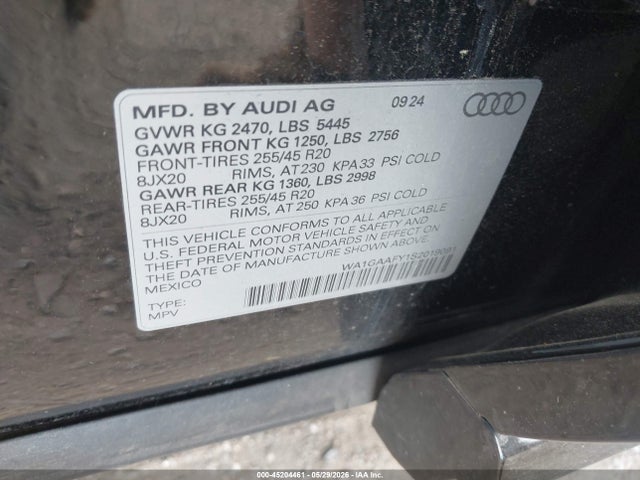 Продаж на аукціоні авто 2025 Audi Q5 Premium 45 Tfsi S Line Quattro, vin: WA1GAAFY1S2019091, номер лоту: 45204461