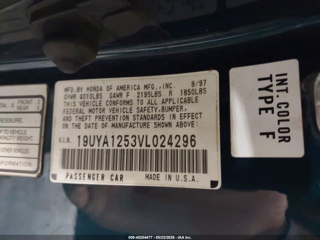 Aukcja sprzedaży 1997 Acura Cl 2.2, vin: 19UYA1253VL024296, numer aukcji: 45204477