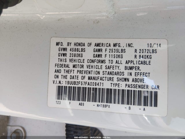 Acura Tlx V6 Tech 2015 19UUB2F57FA009471 Image 9
