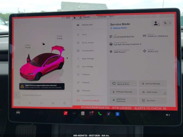 2024 Tesla Model 3 Long Range Dual Motor All-wheel Drive მანქანა იყიდება აუქციონზე, vin: 5YJ3E1EB5RF826792, აუქციონის ნომერი: 45204733