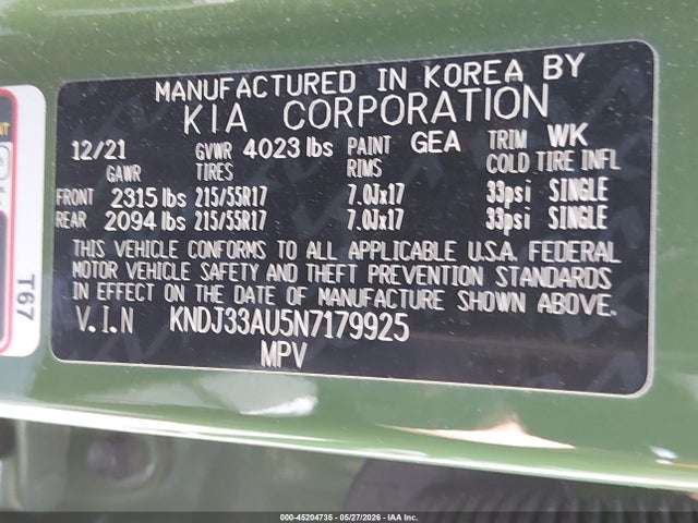 KIA SOUL EX 2022 KNDJ33AU5N7179925 Image 9