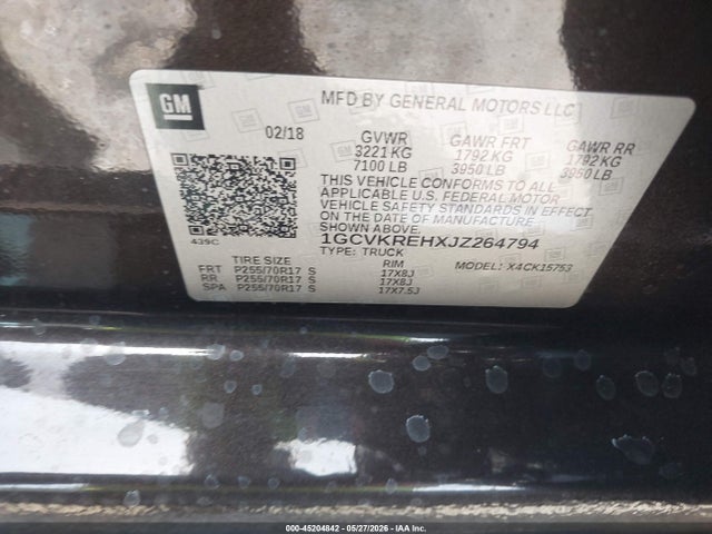 Продаж на аукціоні авто 2018 Chevrolet Silverado 1500 1lt, vin: 1GCVKREHXJZ264794, номер лоту: 45204842