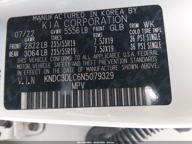 KIA Ev6 Wind 2022 KNDC3DLC6N5079329 Image 9