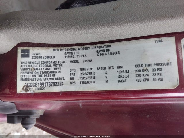 Продажа на аукционе авто 2007 Isuzu I-290 S, vin: 1GGCS199178702224, номер лота: 45204984