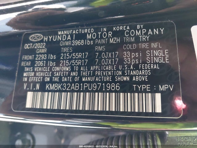 Продаж на аукціоні авто 2023 Hyundai Kona Sel, vin: KM8K32AB1PU971986, номер лоту: 45205021