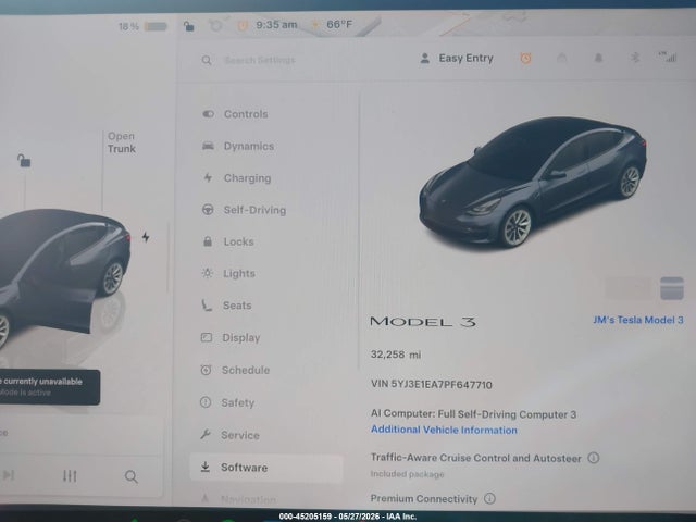 Aukcja sprzedaży 2023 Tesla Model 3 Rear-wheel Drive, vin: 5YJ3E1EA7PF647710, numer aukcji: 45205159