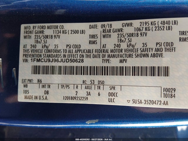 Ford Escape Titanium 2018 1FMCU9J96JUD50628 Image 9