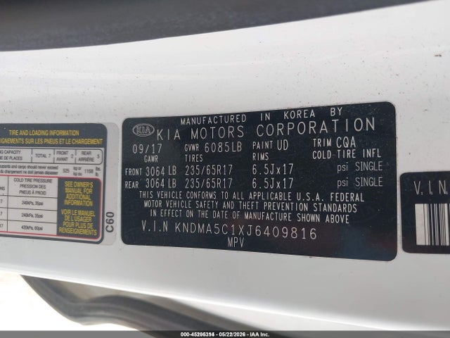 KNDMA5C1XJ6409816 KIA Sedona L