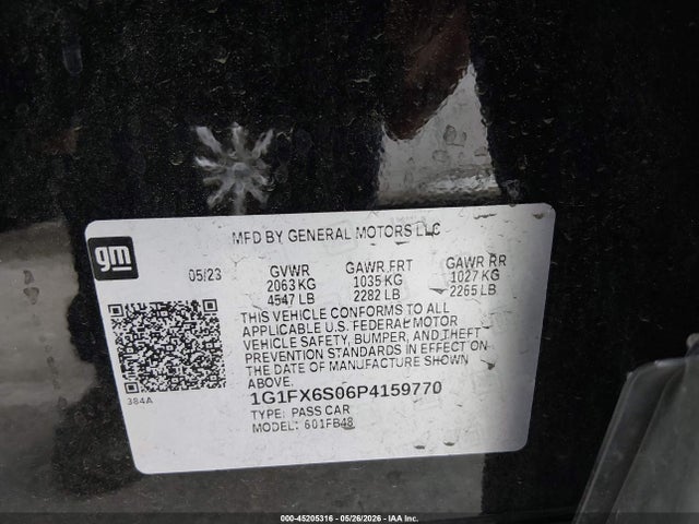 1G1FX6S06P4159770 Chevrolet Bolt Ev Fwd 2lt