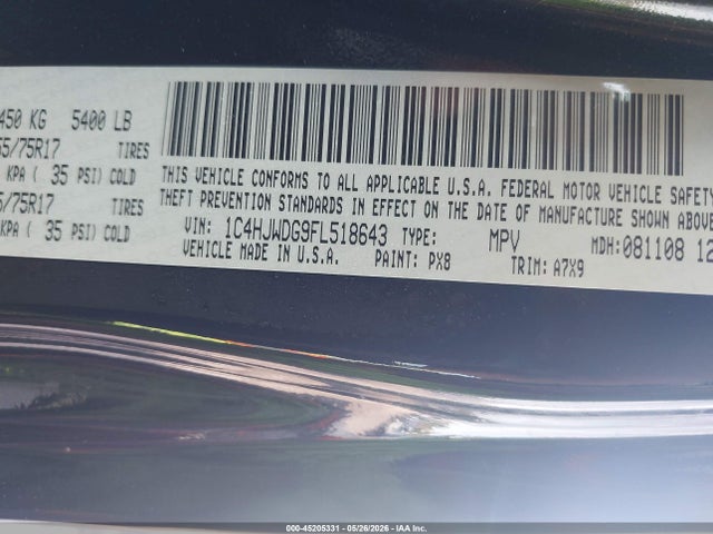 Продаж на аукціоні авто 2015 Jeep Wrangler Unlimited Sport, vin: 1C4HJWDG9FL518643, номер лоту: 45205331