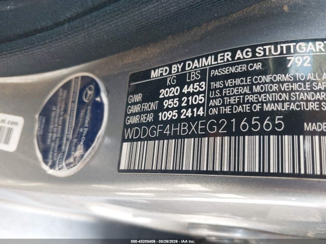 Aukcja sprzedaży 2014 Mercedes-benz C 250 Sport, vin: WDDGF4HBXEG216565, numer aukcji: 45205406