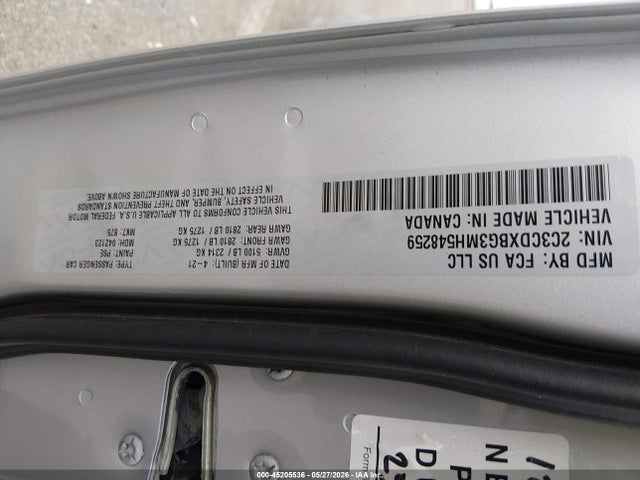 45205536 :رقم المزاد ، 2C3CDXBG3MH548259 vin ، 2021 Dodge Charger Sxt Rwd مزاد بيع