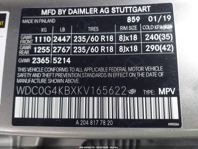 Продаж на аукціоні авто 2019 Mercedes-benz Glc 300 4matic, vin: WDC0G4KBXKV165622, номер лоту: 45205715