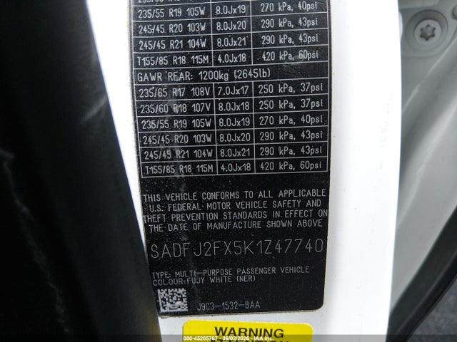 SADFJ2FX5K1Z47740 Jaguar E-pace S