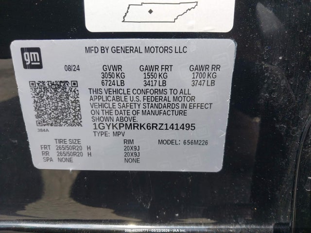 Продаж на аукціоні авто 2024 Cadillac Lyriq Tech W/1sa, vin: 1GYKPMRK6RZ141495, номер лоту: 45205771