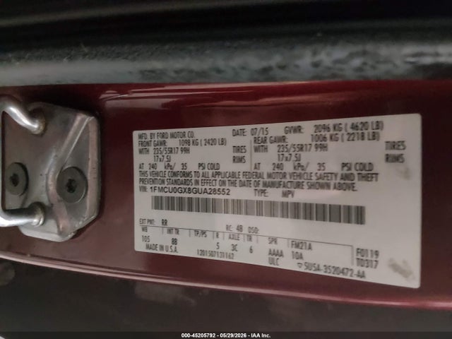 Aukcja sprzedaży 2016 Ford Escape Se, vin: 1FMCU0GX8GUA28552, numer aukcji: 45205792