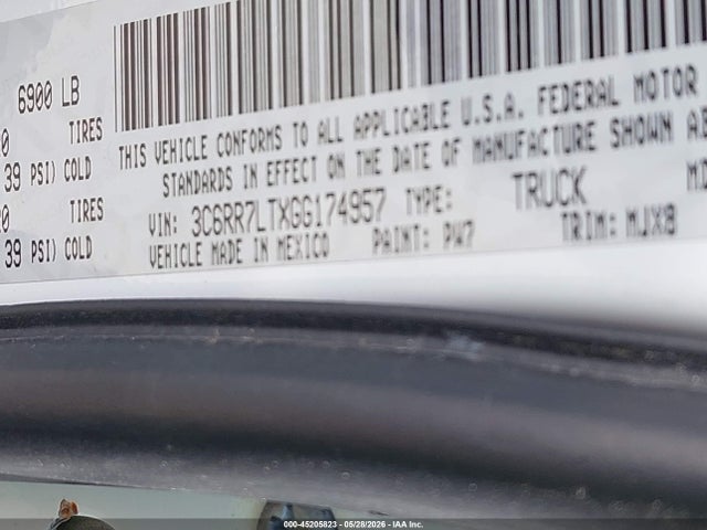 2016 Ram 1500 Big Horn მანქანა იყიდება აუქციონზე, vin: 3C6RR7LTXGG174957, აუქციონის ნომერი: 45205823