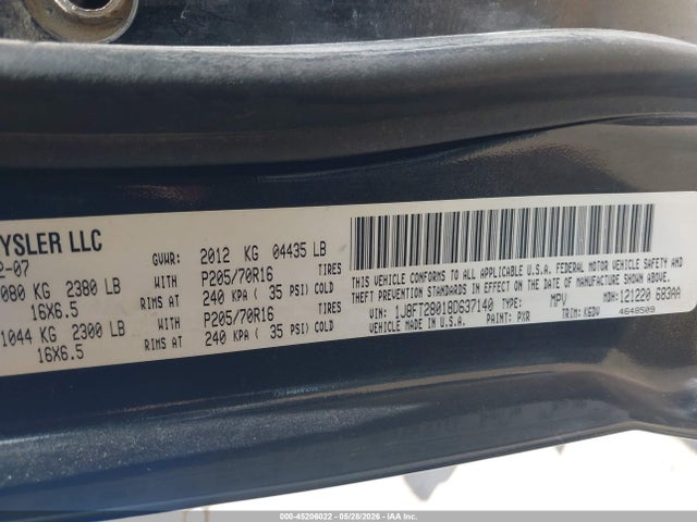 Продаж на аукціоні авто 2008 Jeep Patriot Sport, vin: 1J8FT28018D637140, номер лоту: 45206022