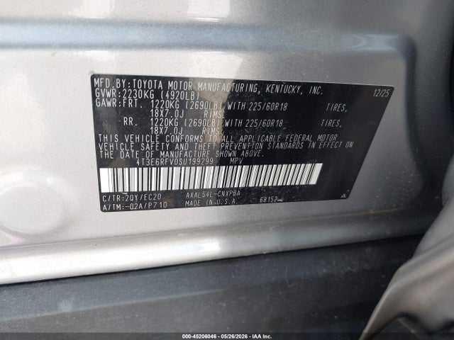 4T3E6RFV0SU199299 Toyota Rav4 Hybrid Xse