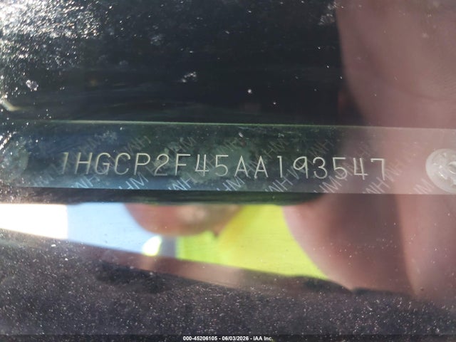 Aukcja sprzedaży 2010 Honda Accord 2.4 Lx-p, vin: 1HGCP2F45AA193547, numer aukcji: 45206105
