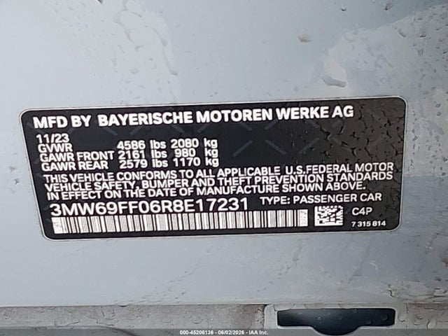 3MW69FF06R8E17231 BMW 330I