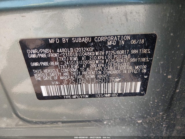 Subaru Forester 2.5i 2018 JF2SJABC1JH601750 Image 9