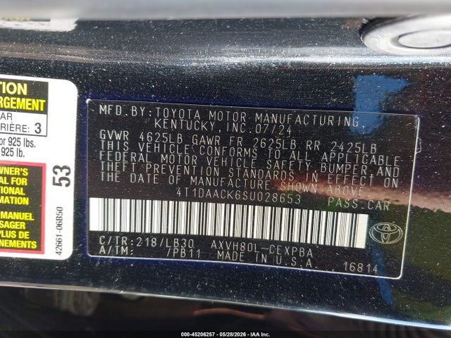 Toyota CAMRY XSE 2025 4T1DAACK6SU028653 Image 9