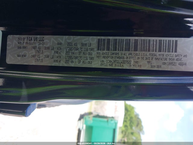 Продаж на аукціоні авто 2018 Jeep Wrangler Unlimited Rubicon 4x4, vin: 1C4HJXFG3JW327522, номер лоту: 45206341