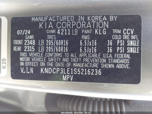 KIA NIRO LX 2025 KNDCP3LE1S5216236 Image 9