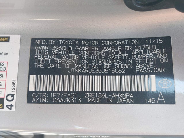Продажа на аукционе авто 2016 Scion Im, vin: JTNKARJE3GJ515062, номер лота: 45206365