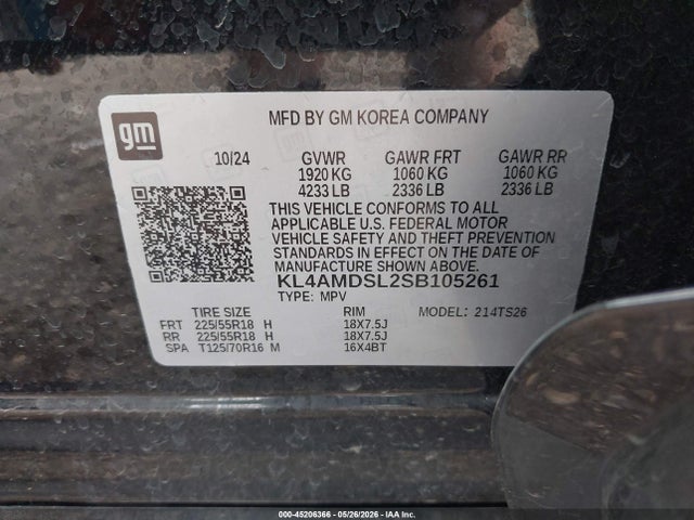 Aukcja sprzedaży 2025 Buick Encore Gx Sport Touring Fwd, vin: KL4AMDSL2SB105261, numer aukcji: 45206366