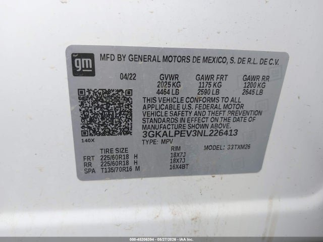Продажа на аукционе авто 2022 Gmc Terrain Fwd Slt, vin: 3GKALPEV3NL226413, номер лота: 45206394