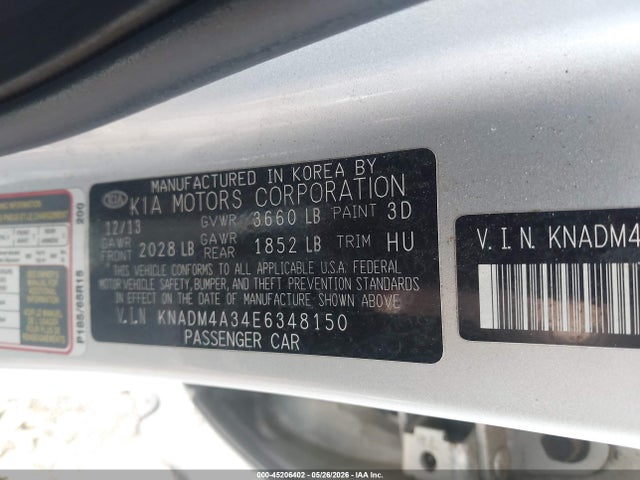 Aukcja sprzedaży 2014 Kia Rio Lx, vin: KNADM4A34E6348150, numer aukcji: 45206402